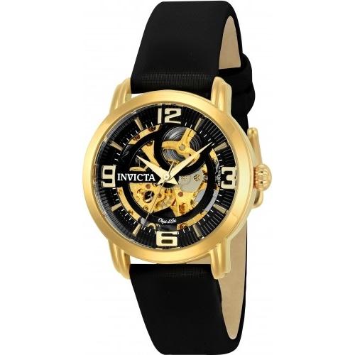 Invicta Women's 22654 Objet D Art Automatic Black Leather Watch