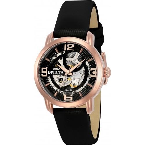 Invicta Women's 22656 Objet D Art Automatic Black Leather Watch