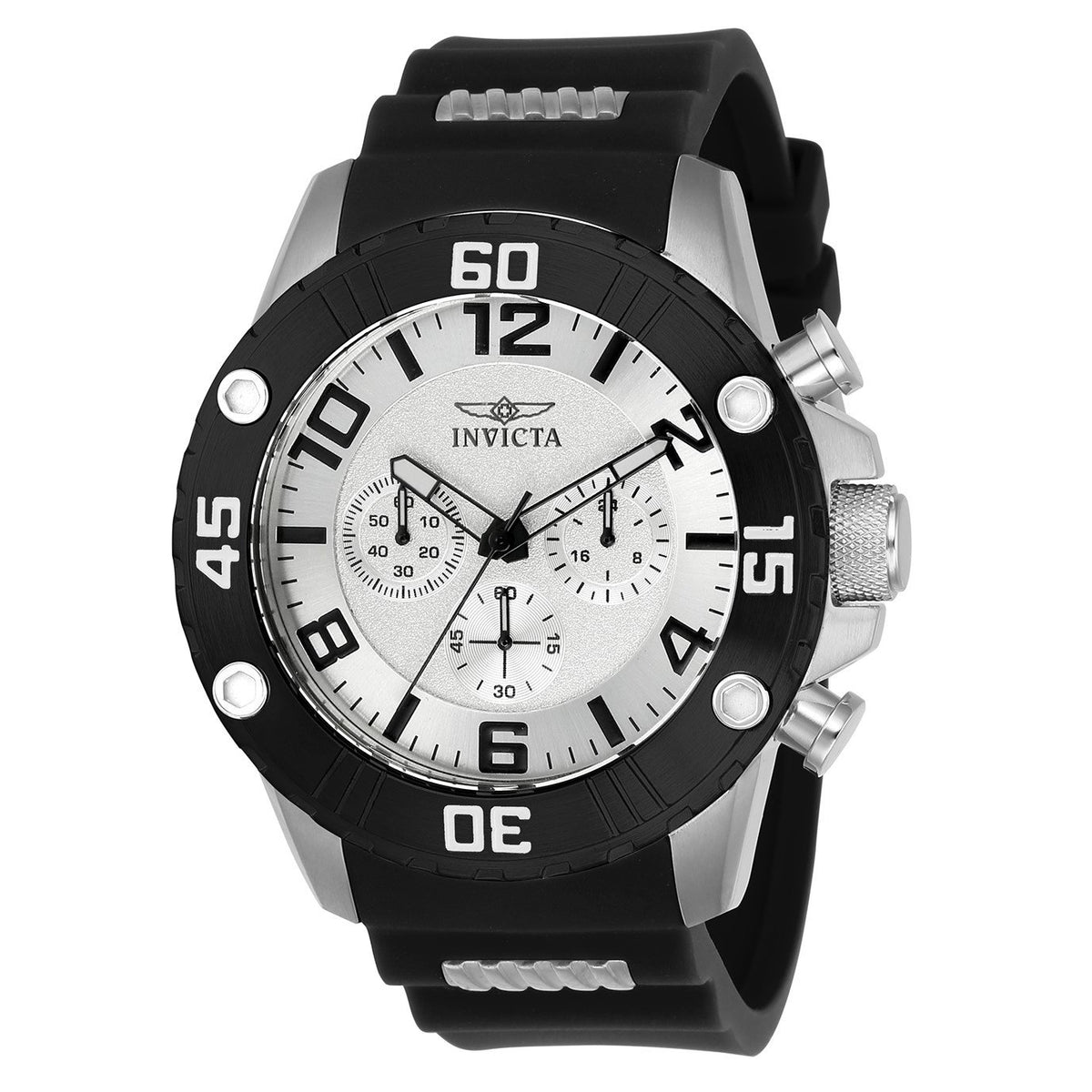 Invicta Men&#39;s 22698 Pro Diver Black and Silver Polyurethane and Stainless Steel Watch