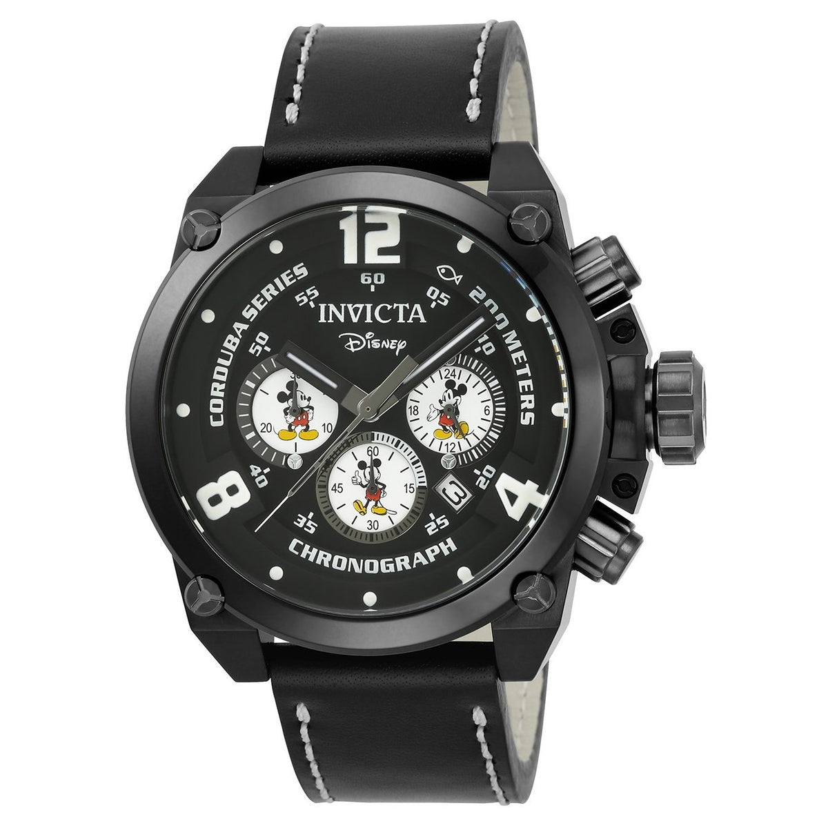 Invicta Men's 22757 Disney Mickey Mouse Black Leather Watch