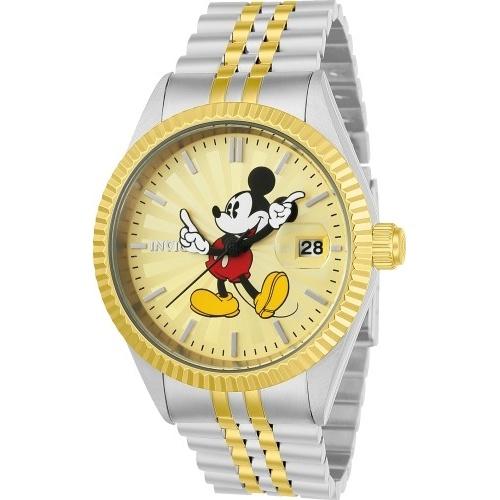 Invicta Men&#39;s 22772 Disney Mickey Mouse Gold-Tone and Silver Stainless Steel Watch