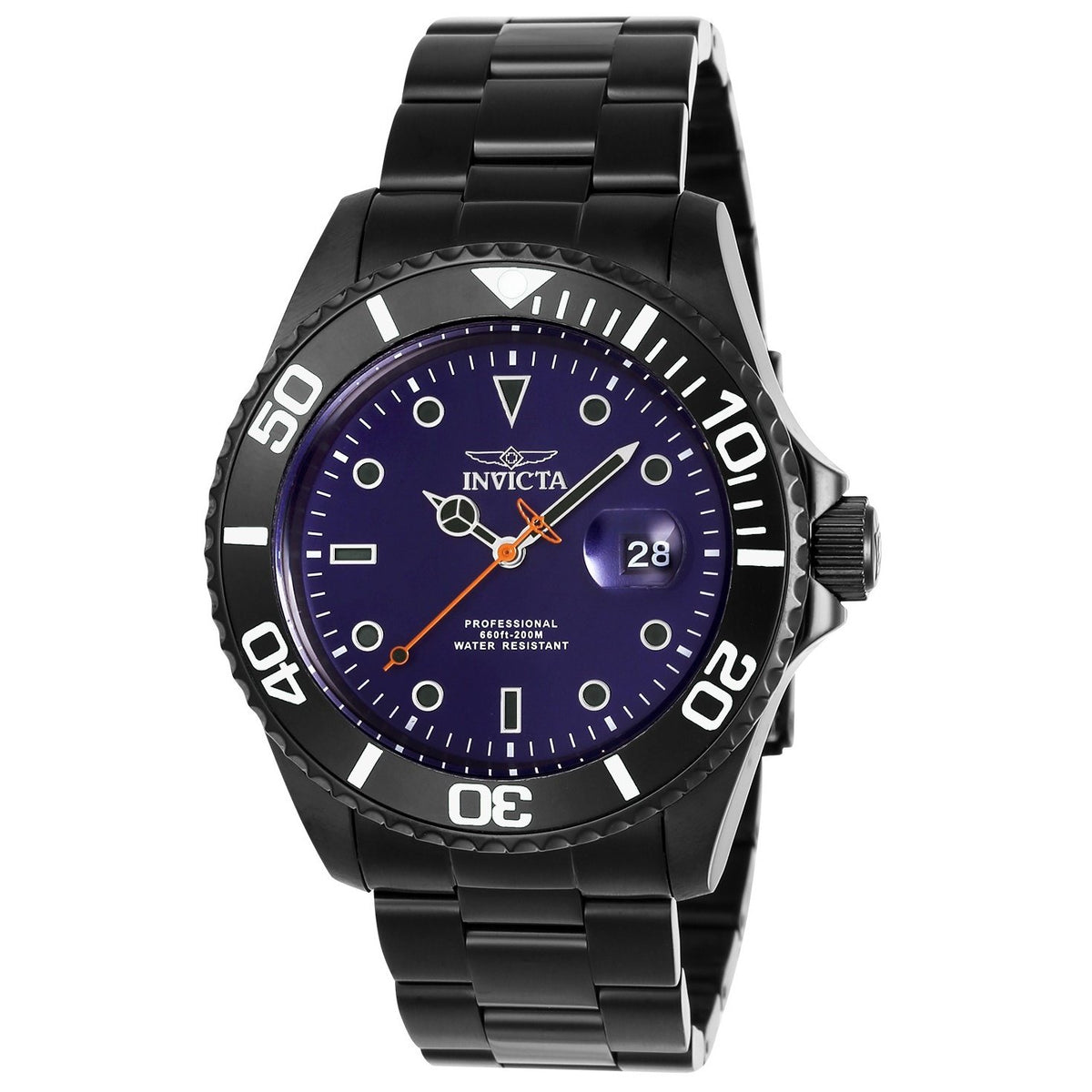 Invicta Men&#39;s 23008 Pro Diver Black Stainless Steel Watch