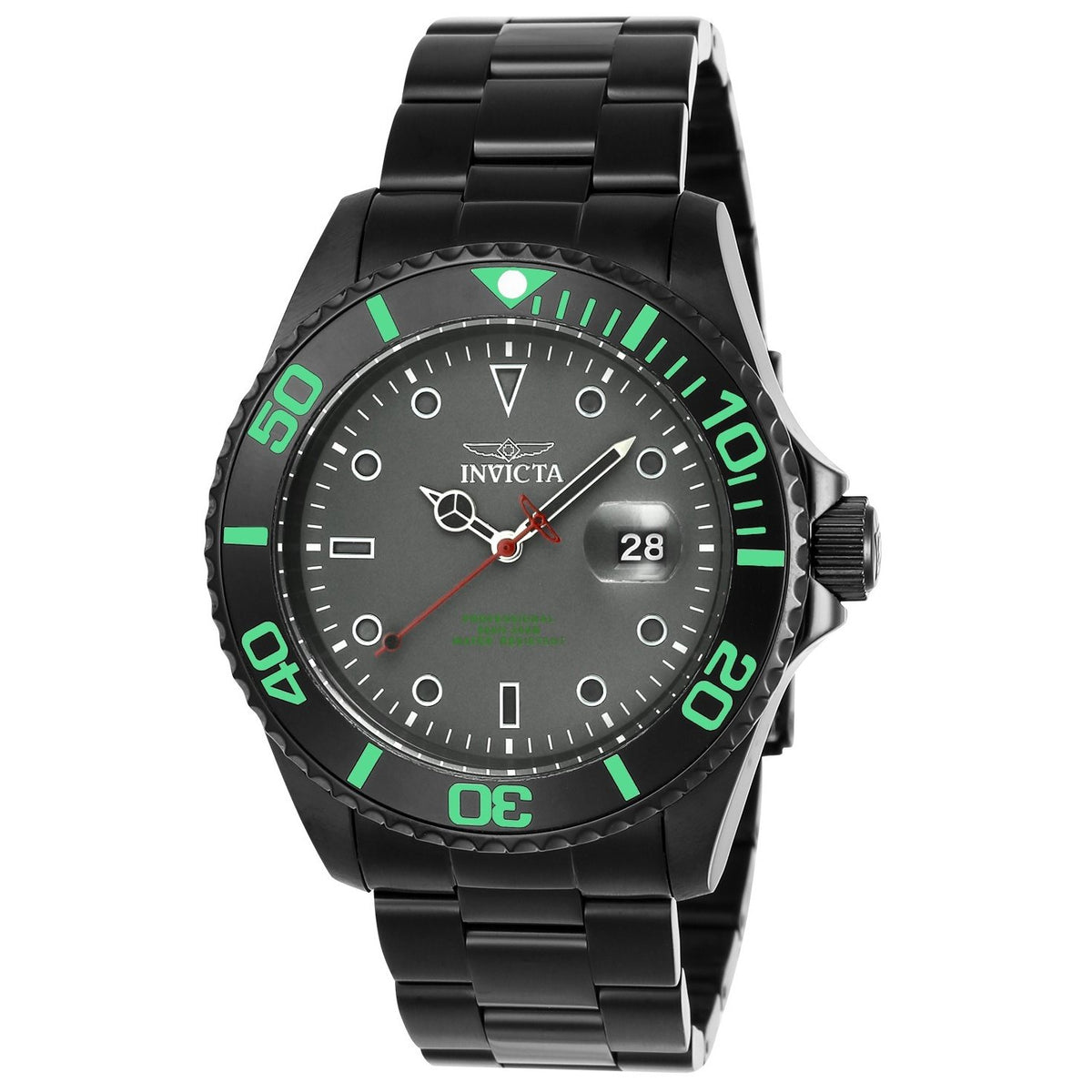 Invicta Men&#39;s 23009 Pro Diver Black Stainless Steel Watch