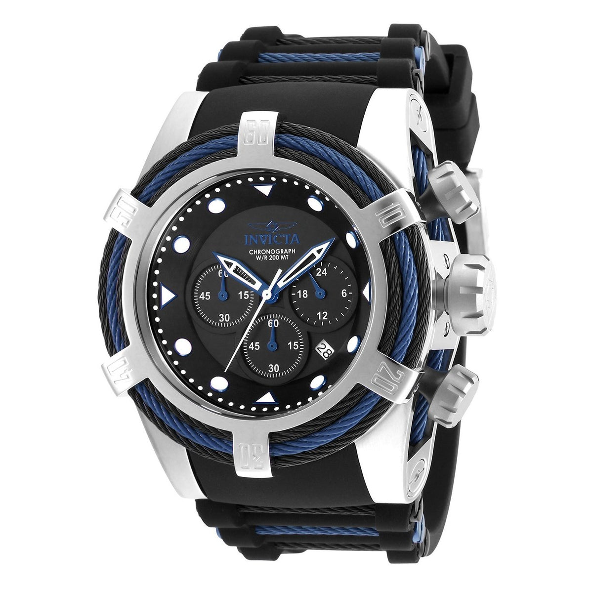Invicta Men&#39;s 23051 Bolt Black and Blue Polyurethane and Stainless Steel Watch