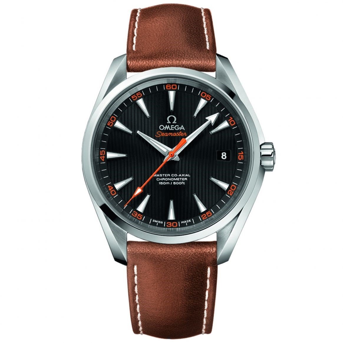 Omega Men&#39;s 231.12.42.21.01.002 Seamaster Aqua Terra Master Automatic Brown Leather Watch