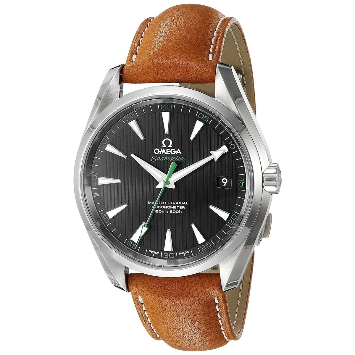 Omega Men's 231.12.42.21.01.003 Seamaster Aqua Terra Brown Leather Watch