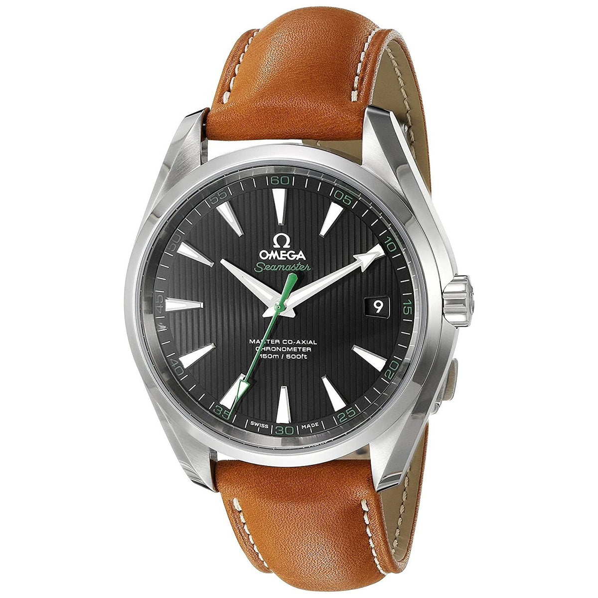 Omega Men&#39;s 231.12.42.21.01.003 Seamaster Aqua Terra Brown Leather Watch