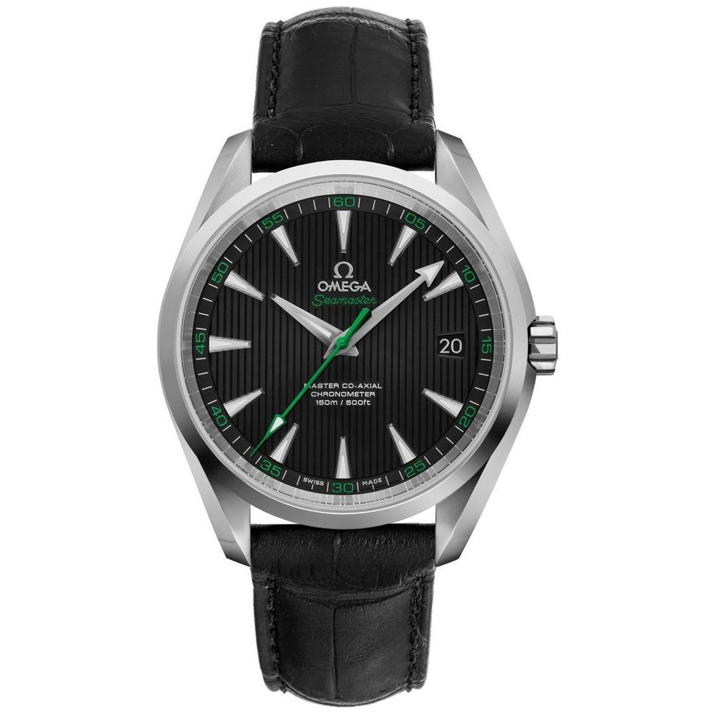 Omega Men's 231.13.42.21.01.004 Seamaster Aqua Terra Black Leather Watch