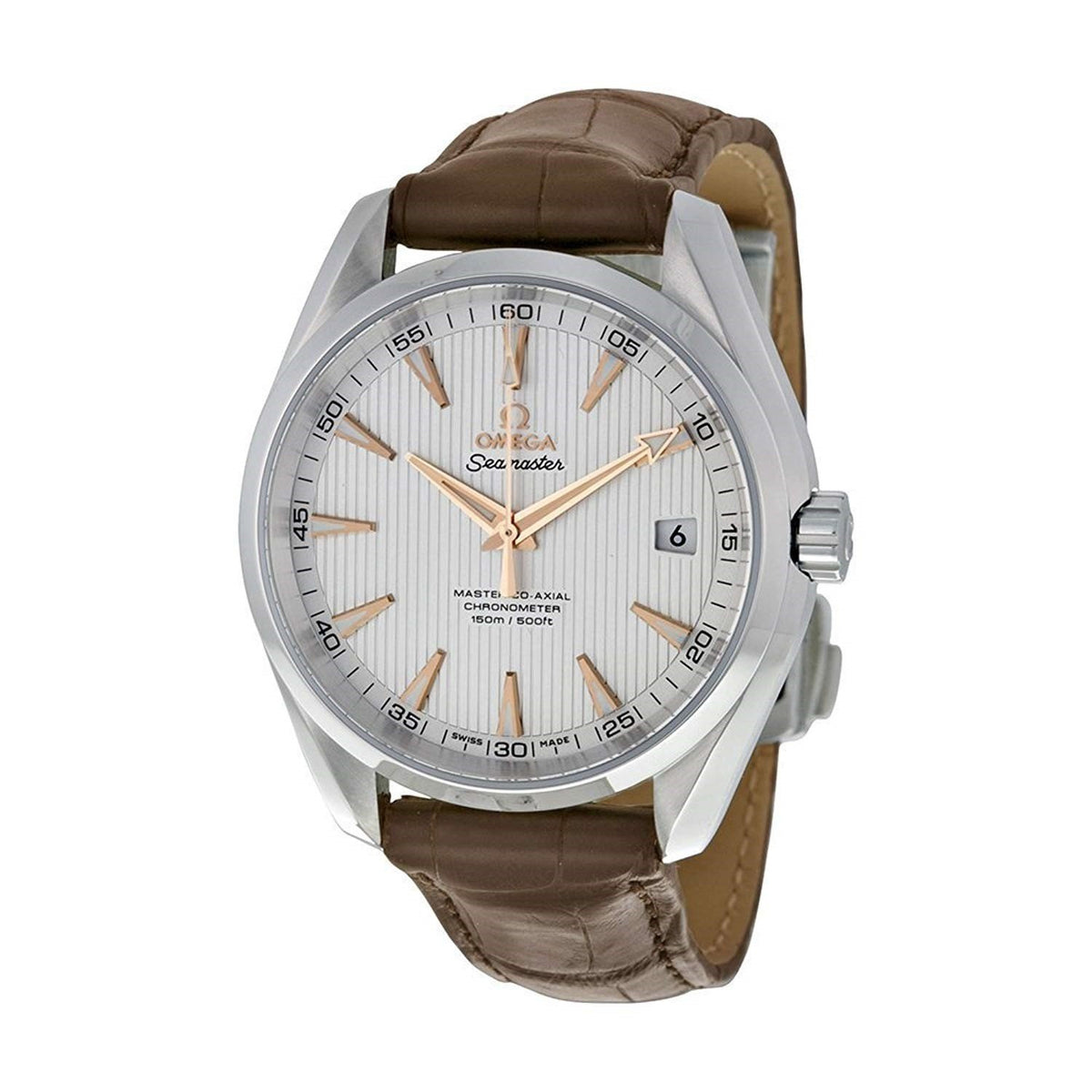 Omega Men&#39;s 231.13.42.21.02.003 Seamaster Aqua Terra Brown Leather Watch