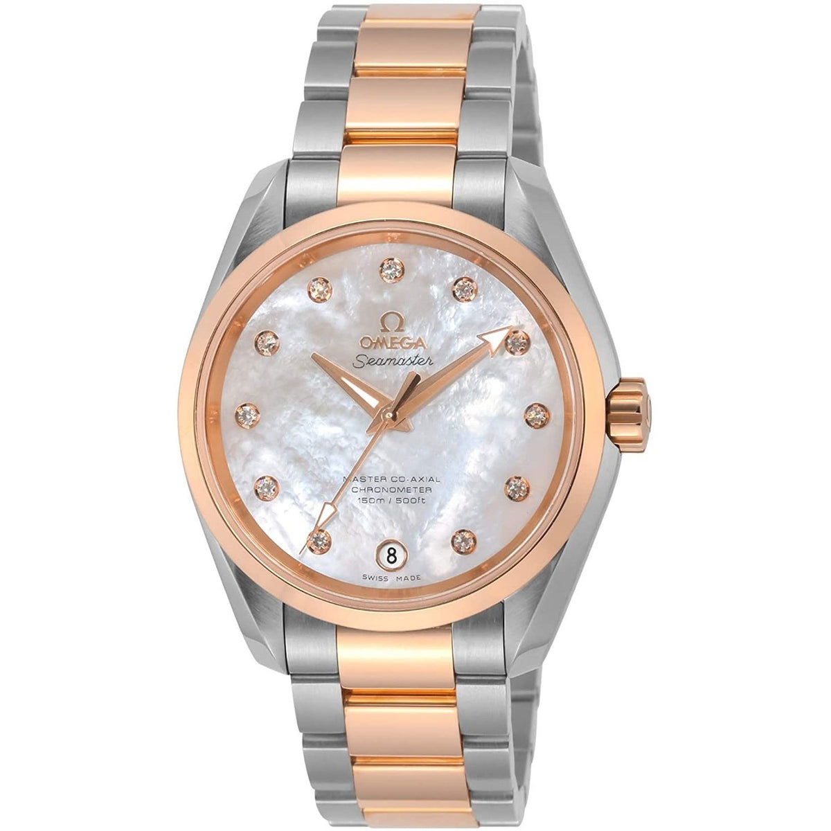 Omega Women's 231.20.39.21.55.003 Seamaster Aqua Terra Two-Tone 18kt Rose Gold and Stainless Steel Watch