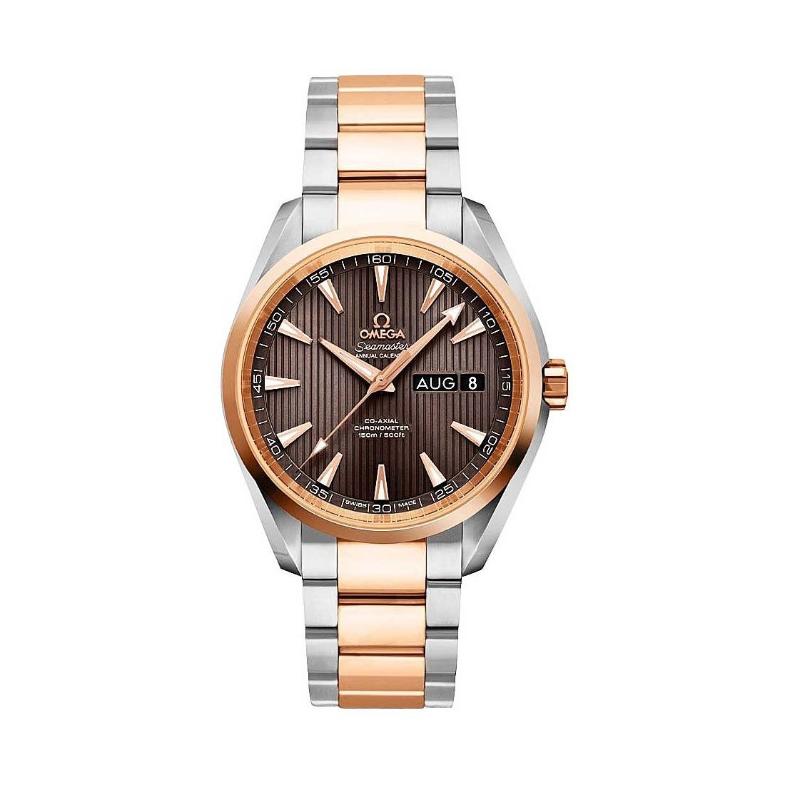 Omega Men's 231.20.39.22.06.001 Aqua Terra Annual Calendar Two-Tone 18kt Rose Gold and Stainless Steel Watch
