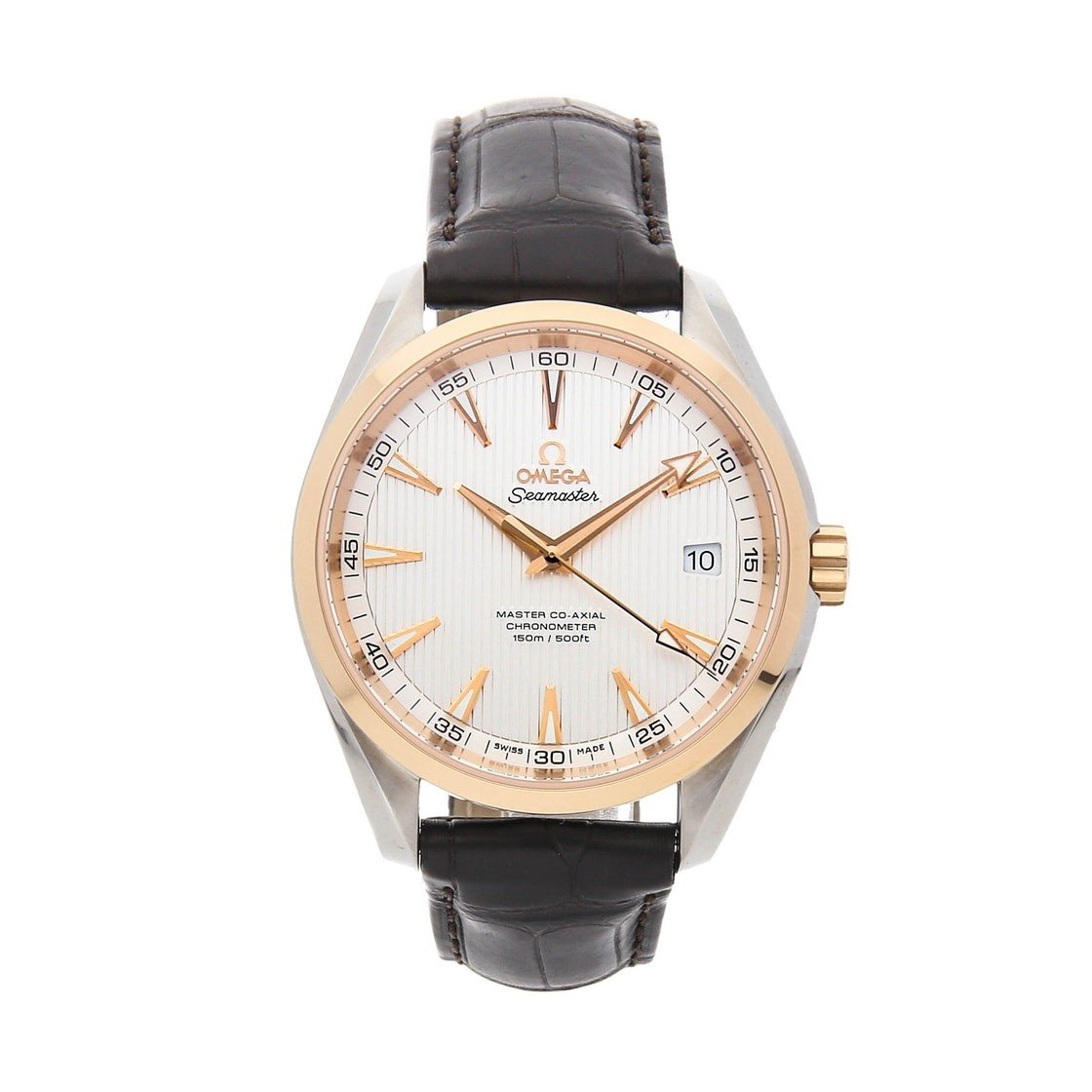 Omega Men&#39;s 231.23.42.21.02.001 Seamaster Aqua Terra Brown Leather Watch