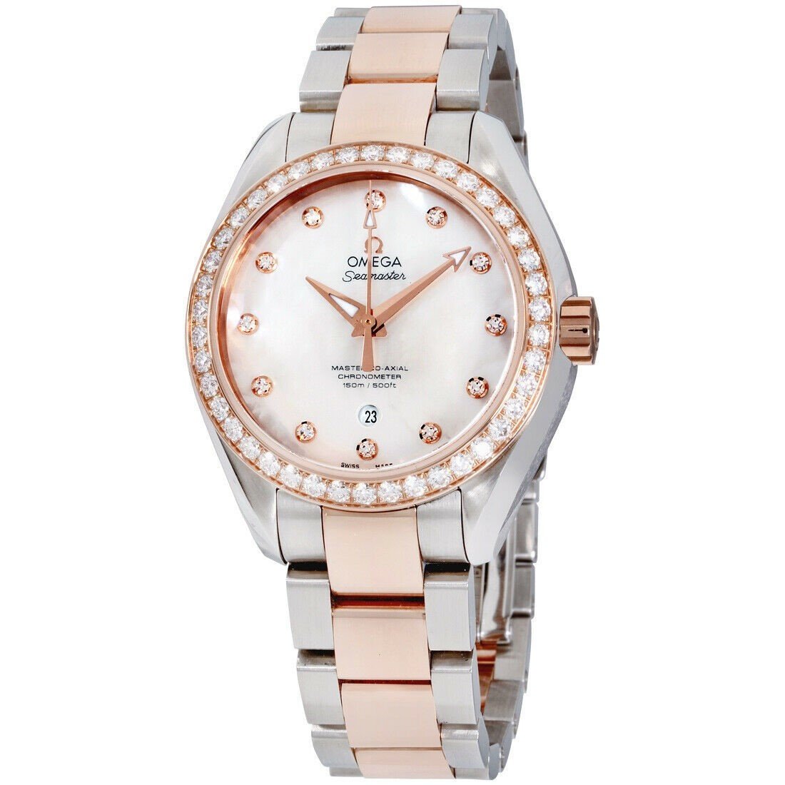Omega Women's 231.25.34.20.55.005 Seamaster Aqua Terra Two-Tone 18kt Sedna Gold and Stainless Steel Watch