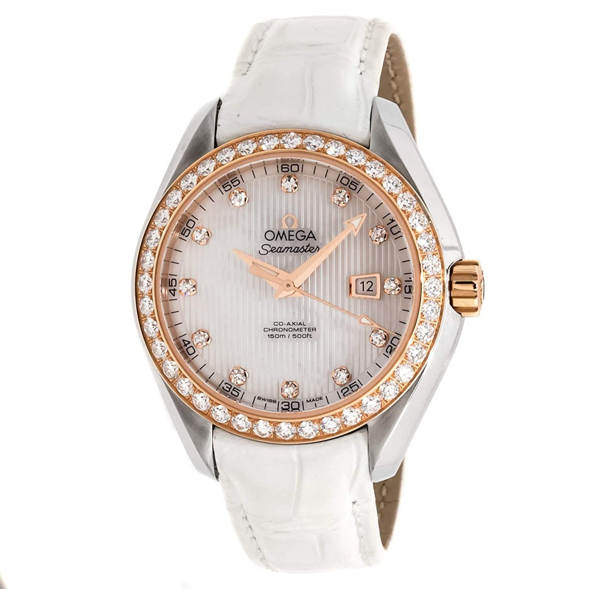 Omega Women's 231.28.34.20.55.002 Seamaster Aqua Terra White Leather Watch