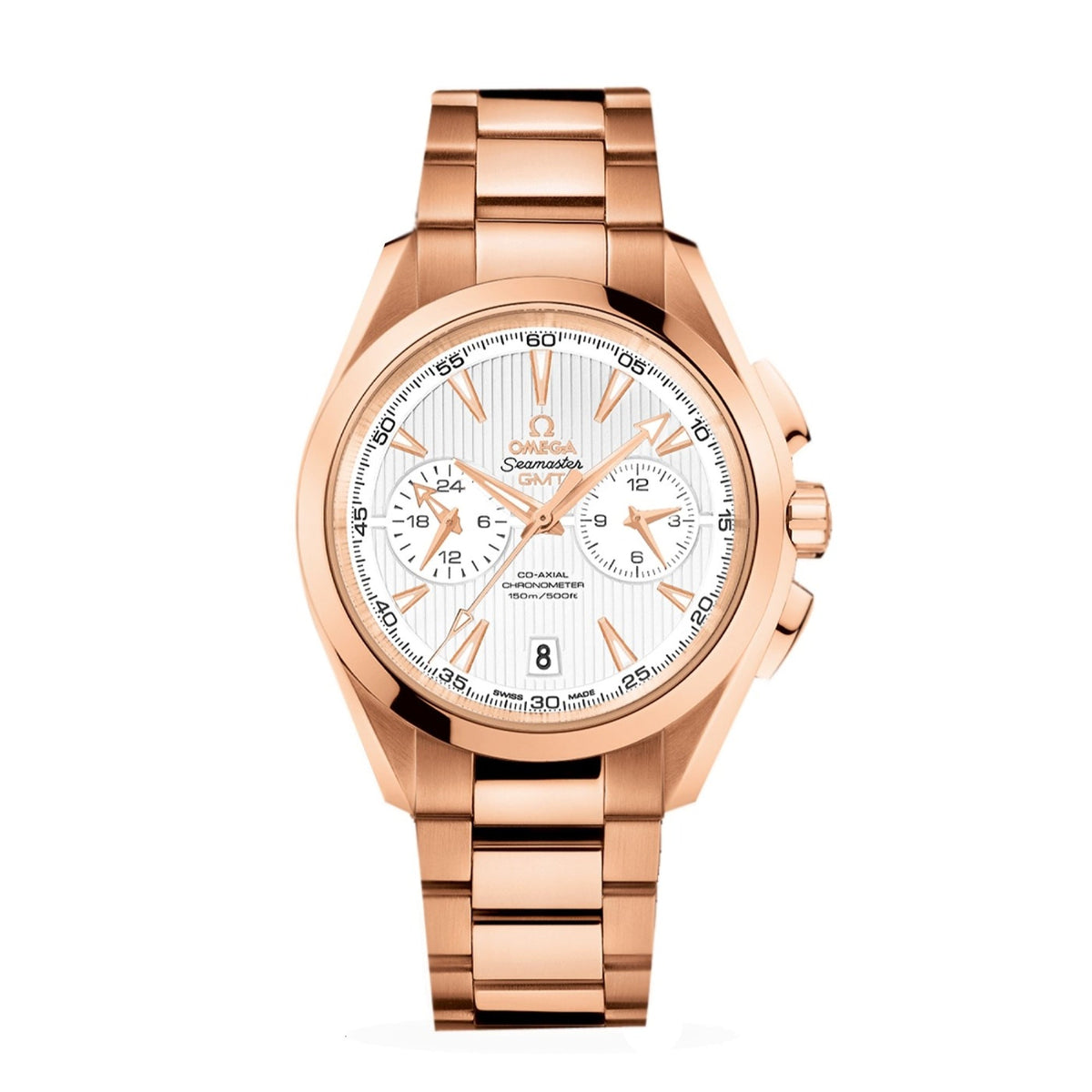Omega Men's 231.50.43.52.02.001 Aqua Terra Chronograph Rose-Tone Stainless Steel Watch