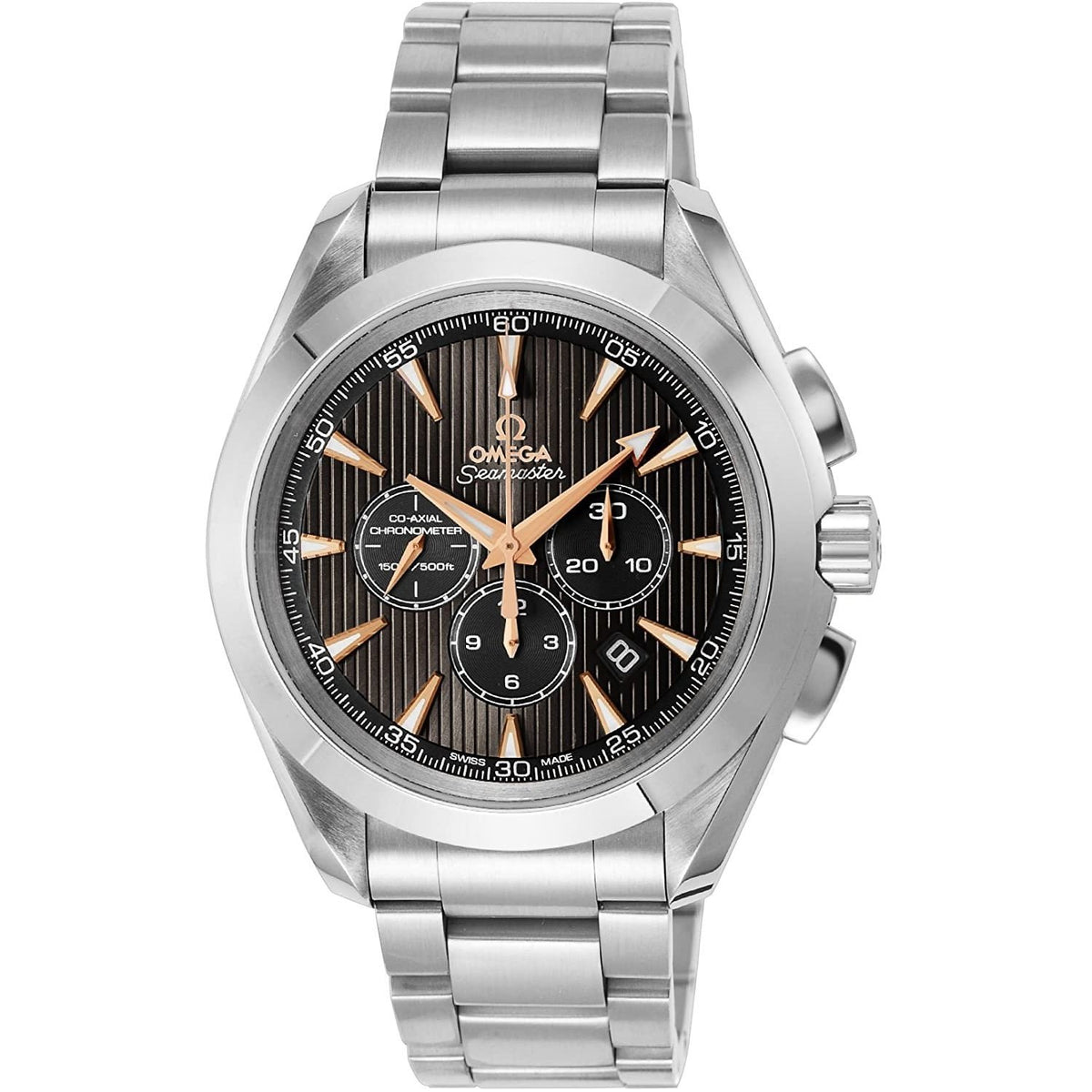 Omega Men's 231.50.44.50.01.001 Seamaster Aqua Terra Chronograph 18kt White Gold Watch