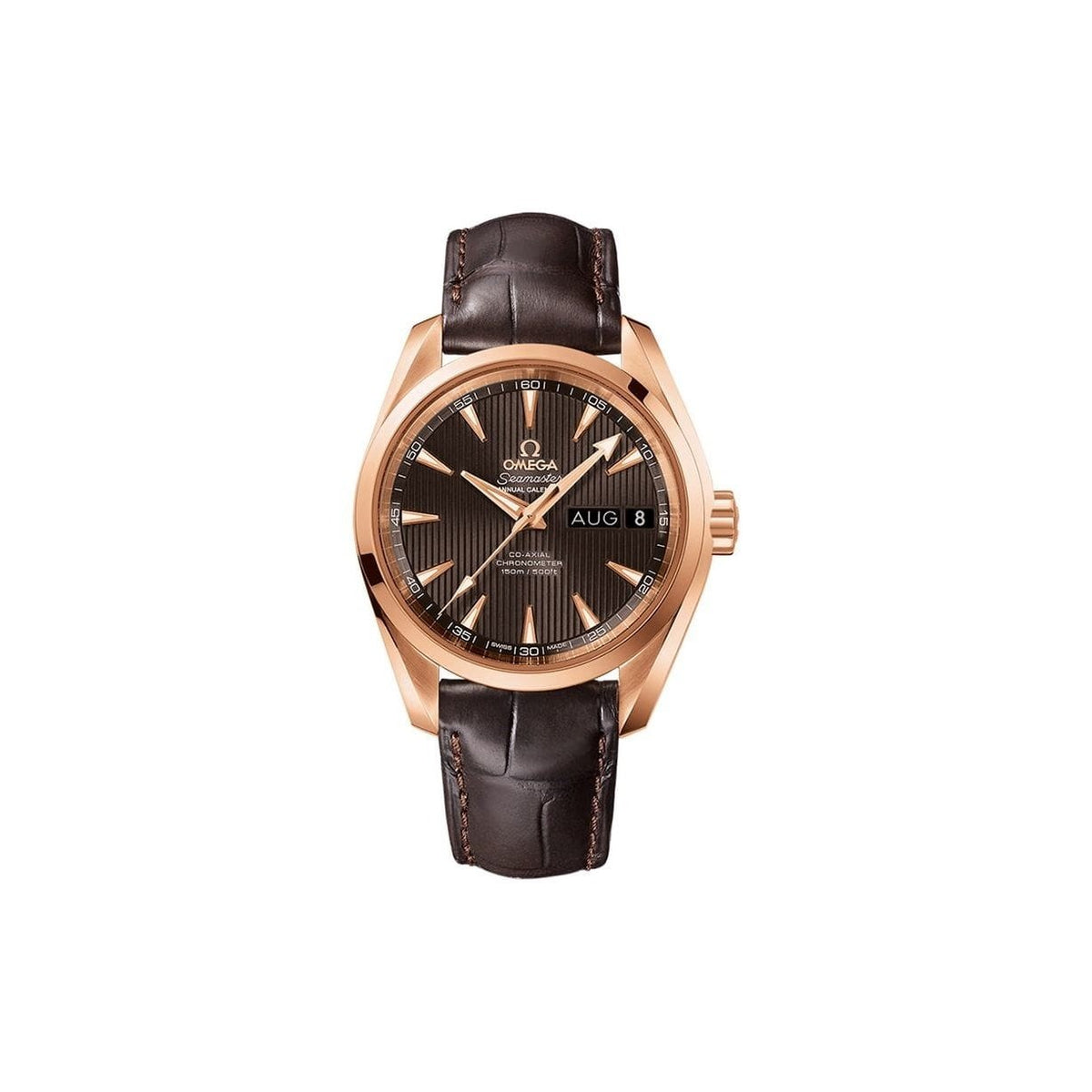 Omega Men&#39;s 231.53.39.22.06.001 Seamaster Aqua Terra Brown Leather Watch