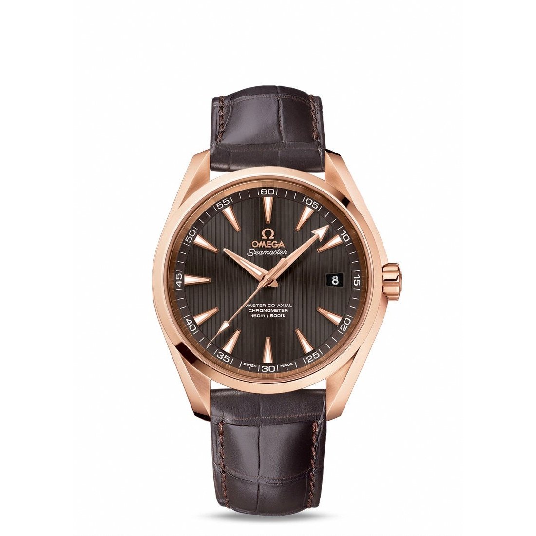 Omega Men's 231.53.42.21.06.002 Seamaster Aqua Terra Brown Leather Watch