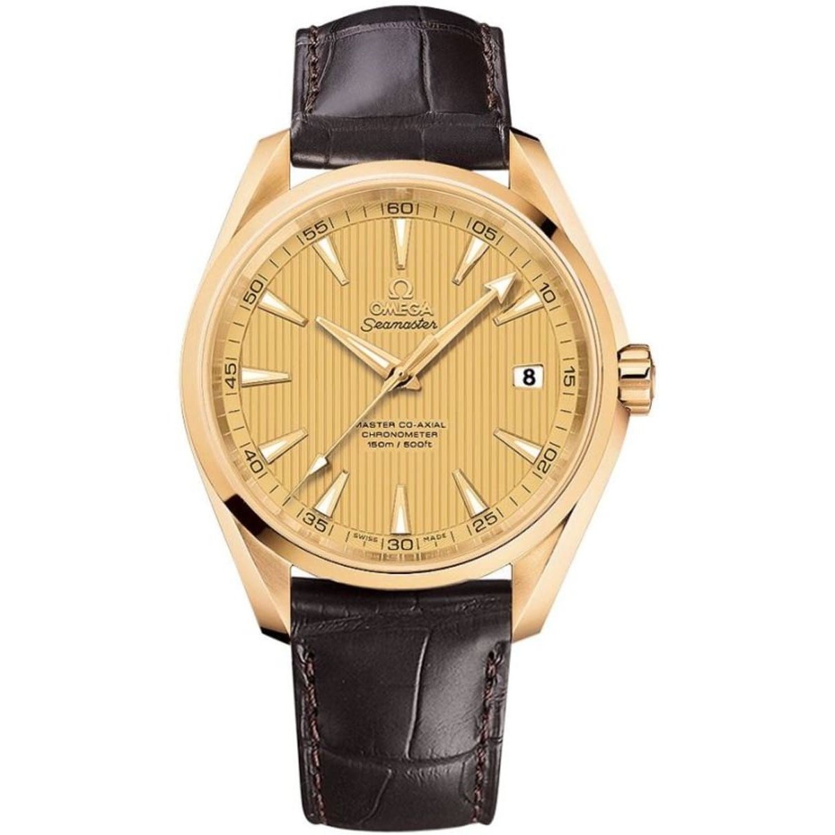 Omega Men's 231.53.42.21.08.001 Seamaster Aqua Terra Brown Leather Watch
