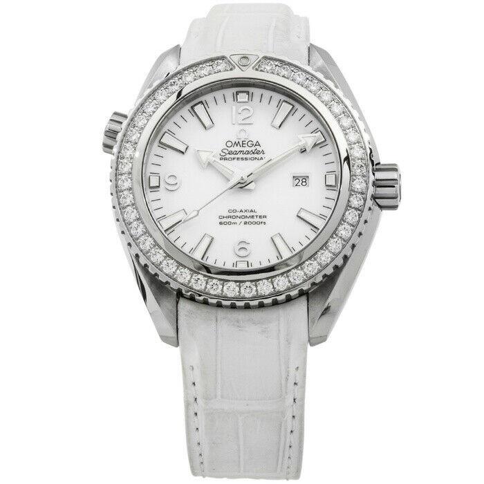 Omega Women&#39;s 232.18.38.20.04.001 Seamaster Planet Ocean White Leather Watch
