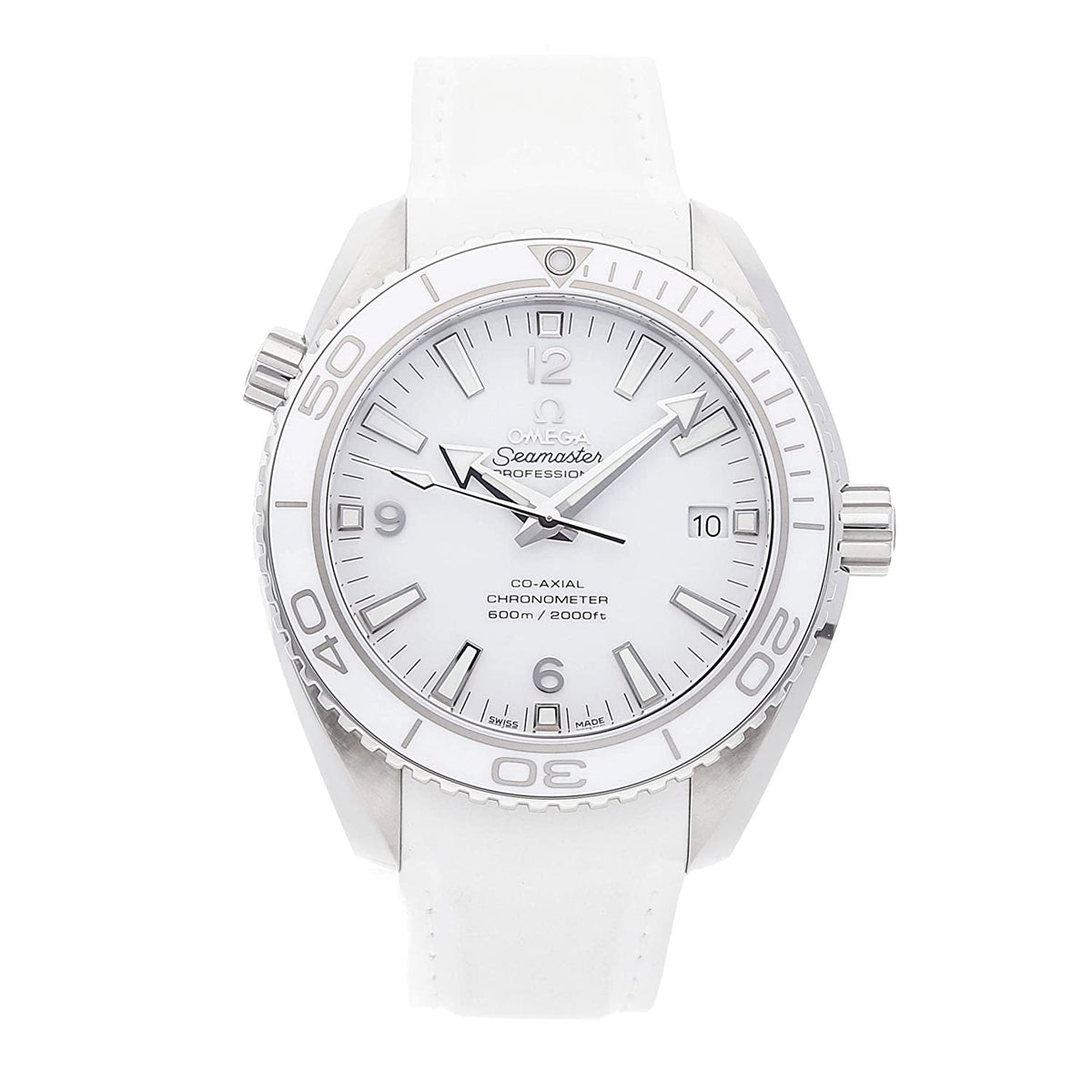 Omega Women's 232.32.42.21.04.001 Seamaster Planet Ocean White Rubber Watch