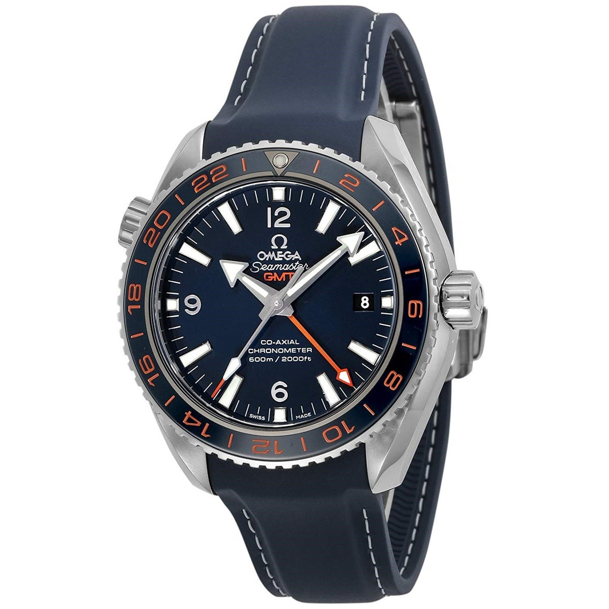 Omega Men&#39;s 232.32.44.22.03.001 Seamaster Planet Ocean Blue Rubber Watch