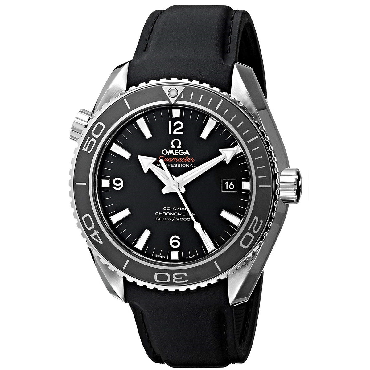 Omega Men&#39;s 232.32.46.21.01.003 Seamaster Planet Ocean Black Rubber Watch