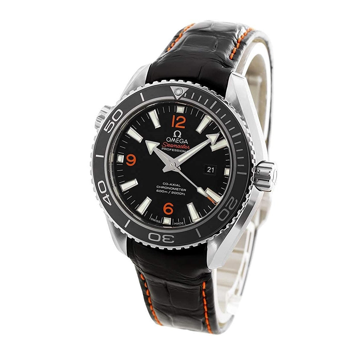 Omega Women's 232.33.38.20.01.002 Seamaster Planet Ocean Black Leather Watch