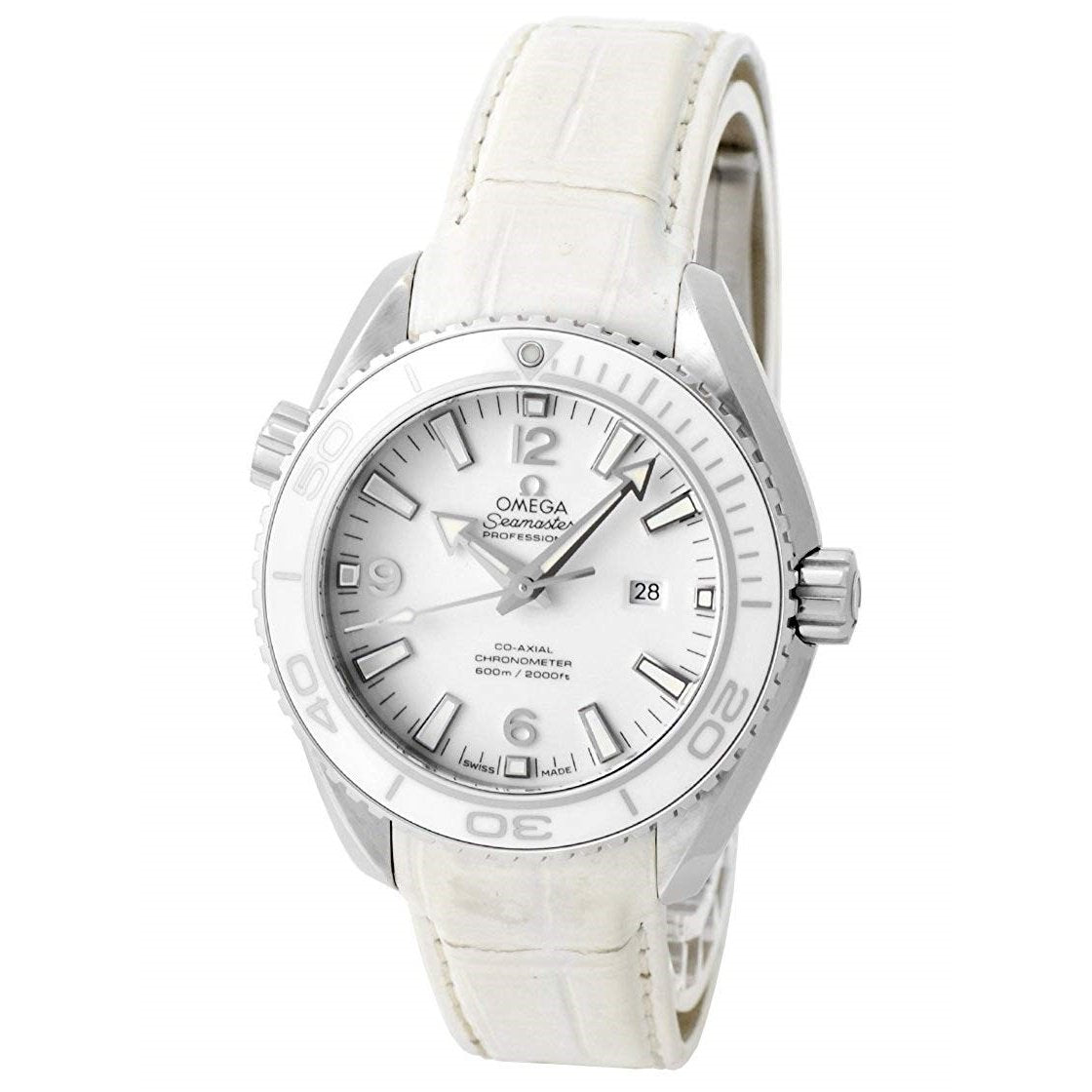 Omega Women&#39;s 232.33.38.20.04.001 Seamaster Planet Ocean White Leather Watch