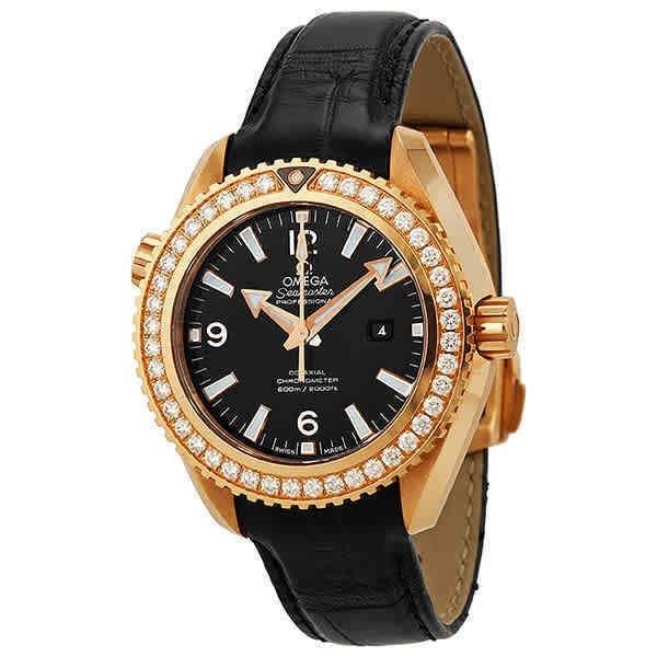 Omega Women's 232.58.38.20.01.001 Seamaster Planet Ocean Black Leather Watch