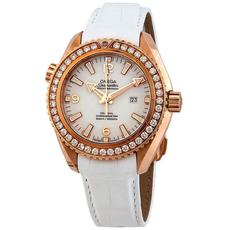 Omega Women&#39;s 232.58.38.20.04.001 Seamaster Planet Ocean White Leather Watch