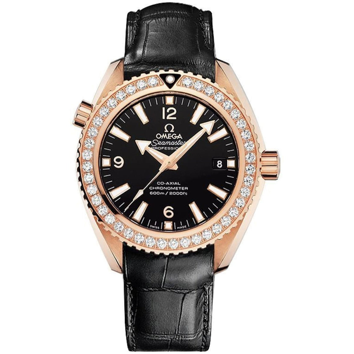 Omega Men's 232.58.42.21.01.001 Seamaster Black Leather Watch