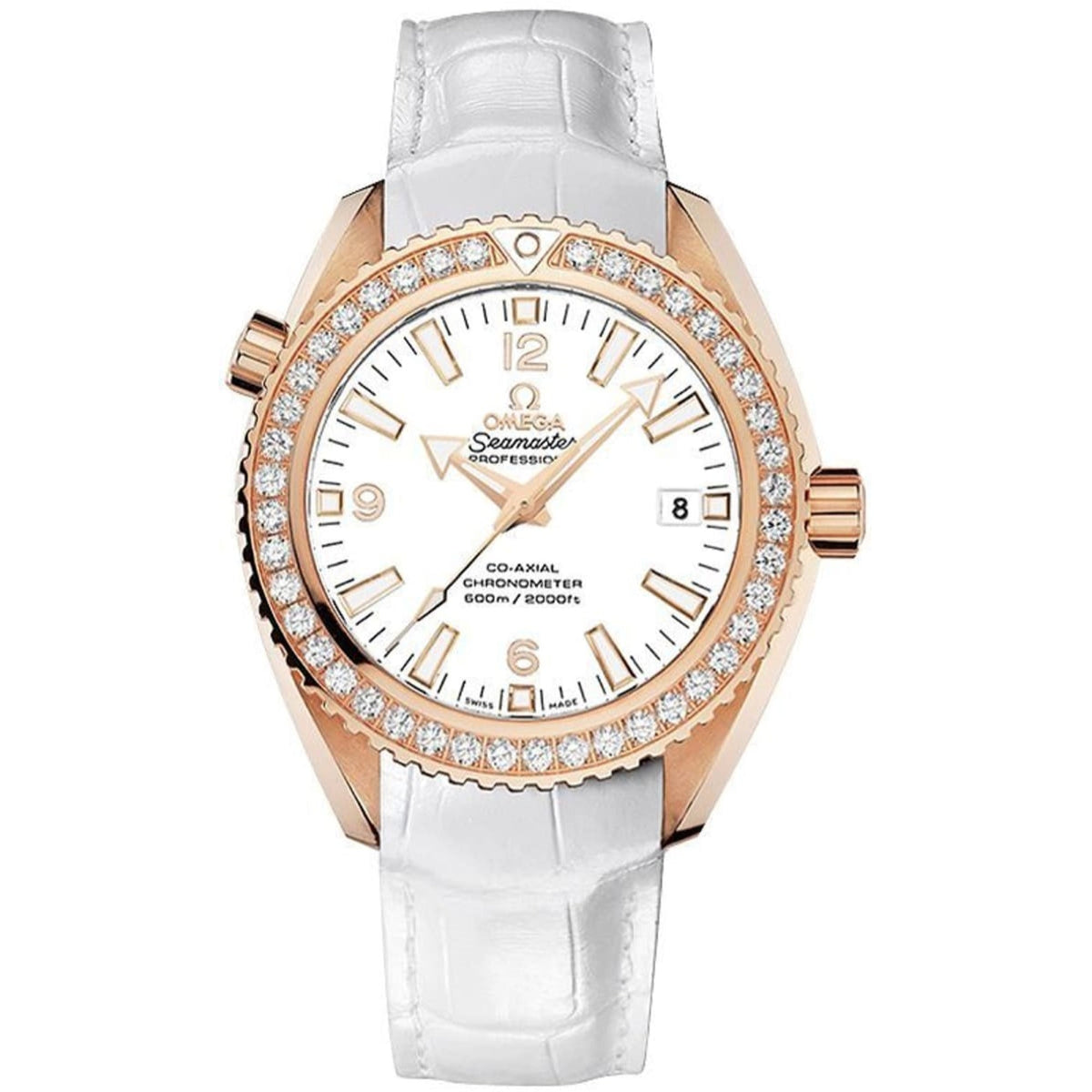 Omega Men's 232.58.42.21.04.001 Seamaster White Leather Watch