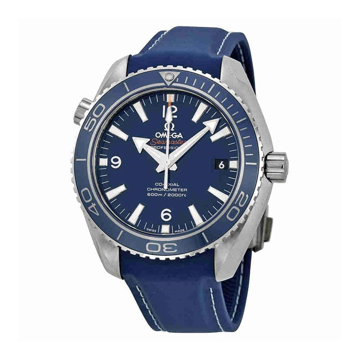 Omega Men&#39;s 232.92.42.21.03.001 Seamaster Planet Ocean Chronometer Automatic Blue Rubber Watch