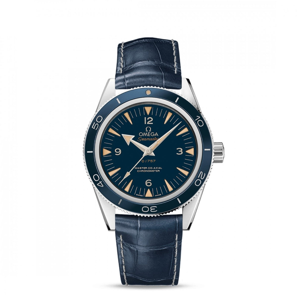 Omega Men's 233.93.41.21.03.001 Seamaster Blue Leather Watch