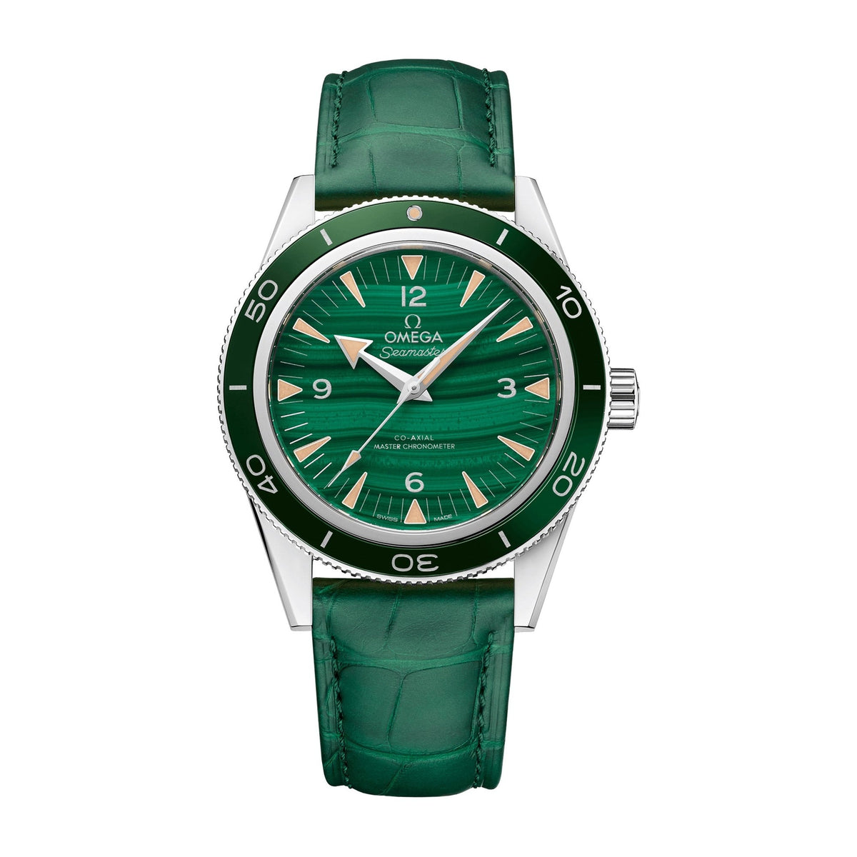 Omega Men's 234.93.41.21.99.001 Seamaster Green Leather Watch