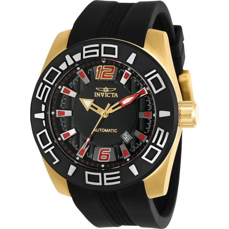 Invicta Men&#39;s 23531 Aviator Black Polyurethane Watch
