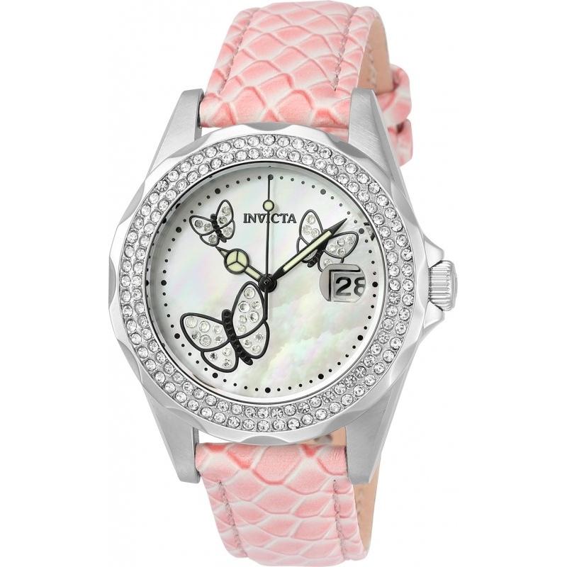Invicta Women&#39;s 23643 Angel Pink Leather Watch