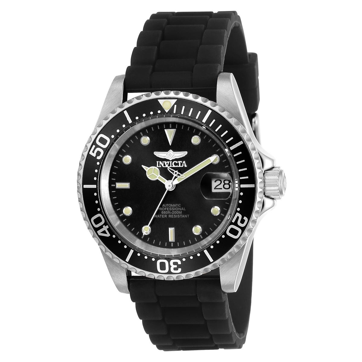 Invicta Men&#39;s 23678 Pro Diver Automatic Black Silicone Watch