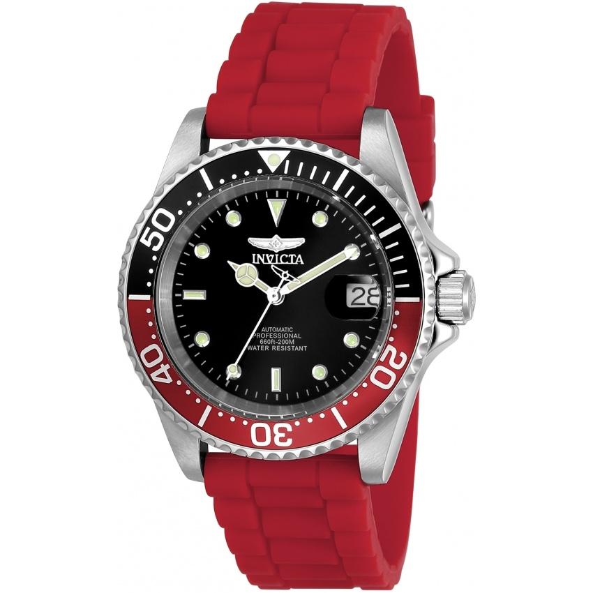Invicta Men&#39;s 23680 Pro Diver Automatic Red Silicone Watch