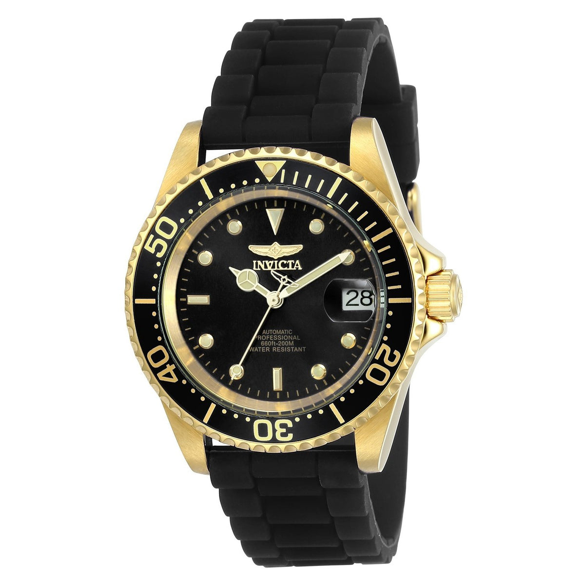 Invicta Men&#39;s 23681 Pro Diver Automatic Black Silicone Watch