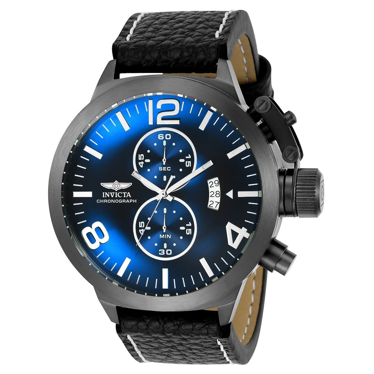 Invicta Men&#39;s 23687 Corduba Black Leather Watch