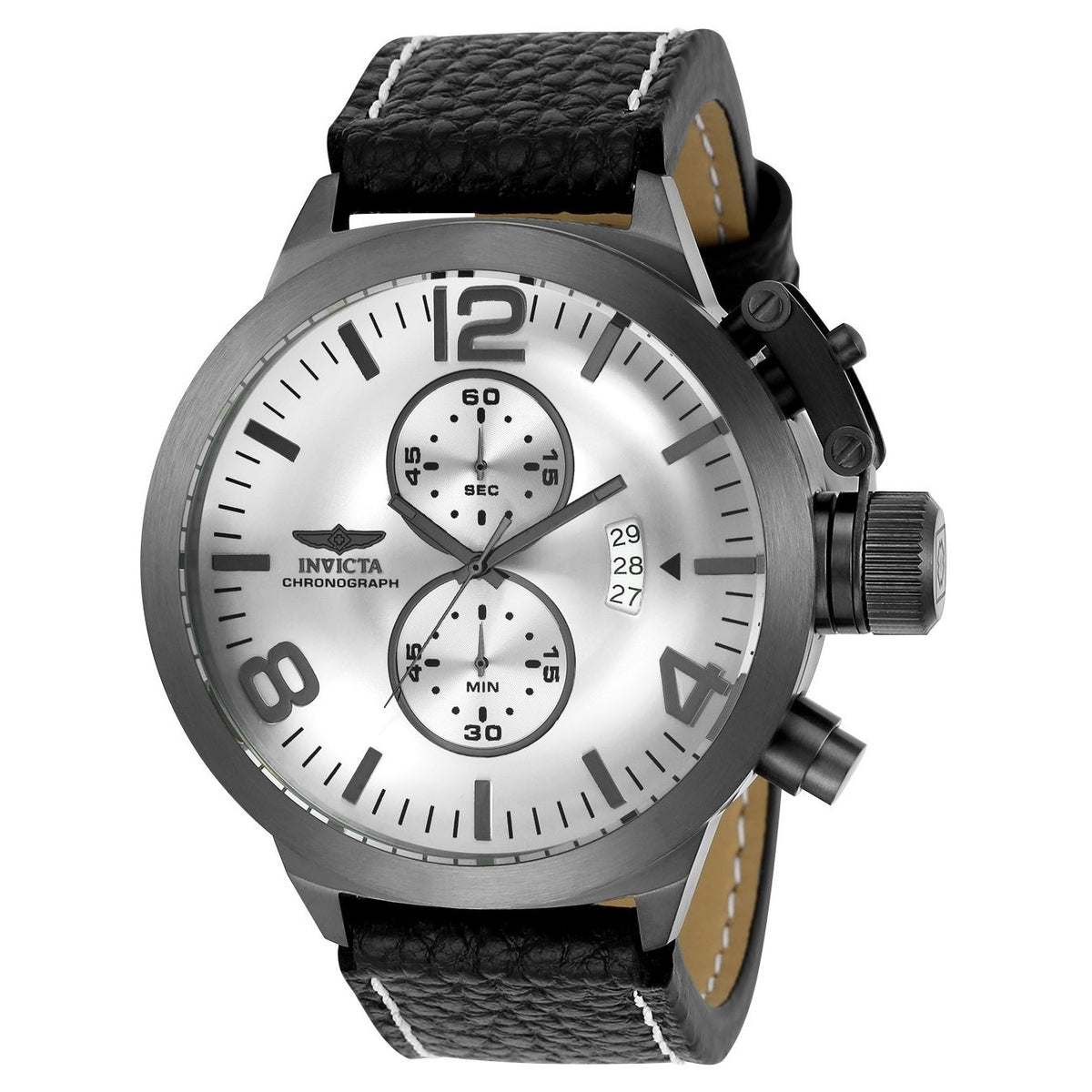 Invicta Men&#39;s 23690 Corduba Black Leather Watch