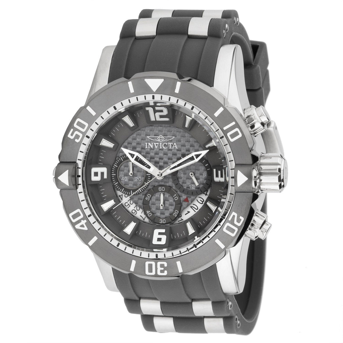 Invicta Men&#39;s 23698 Pro Diver Scuba Grey and Silver Polyurethane and Stainless Steel Watch