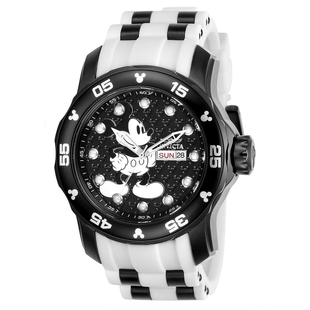 Invicta Men's 23765 Disney Mickey Mouse Black and White Stainless Steel Watch