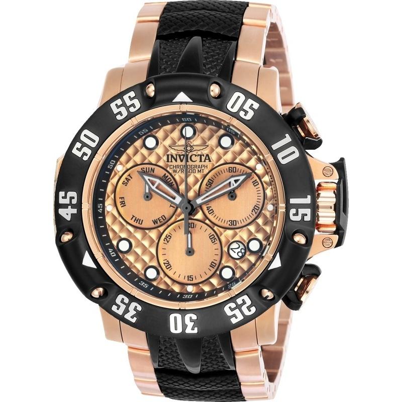 Invicta Men&#39;s 23806 Subaqua Rose-Tone and Black Stainless Steel Watch