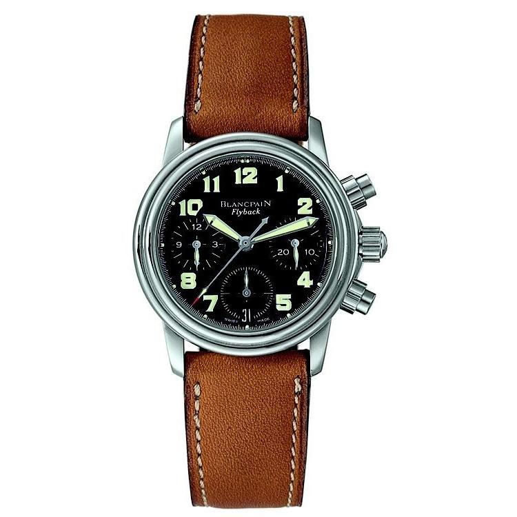 Blancpain Women's 2385F-1130-63 Leman Chronograph Brown Leather Watch