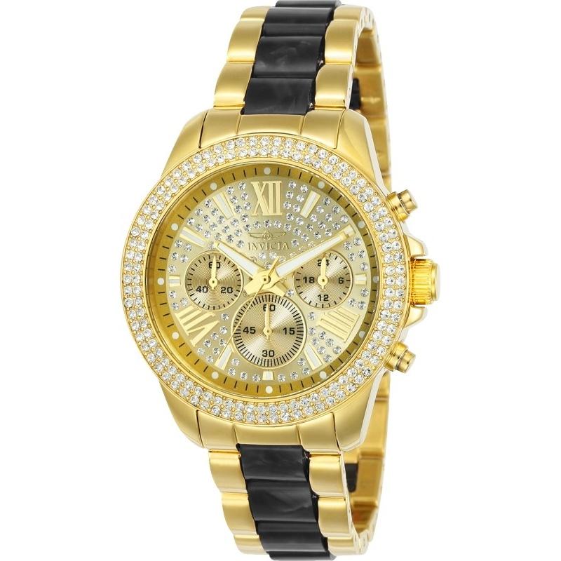 Invicta Women's 24125 Angel Gold-Tone and Black Inserts Stainless Steel Watch