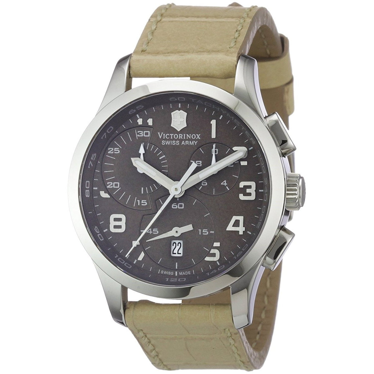 Victorinox Swiss Army Men&#39;s 241320 Alliance Chronograph Beige Leather Watch