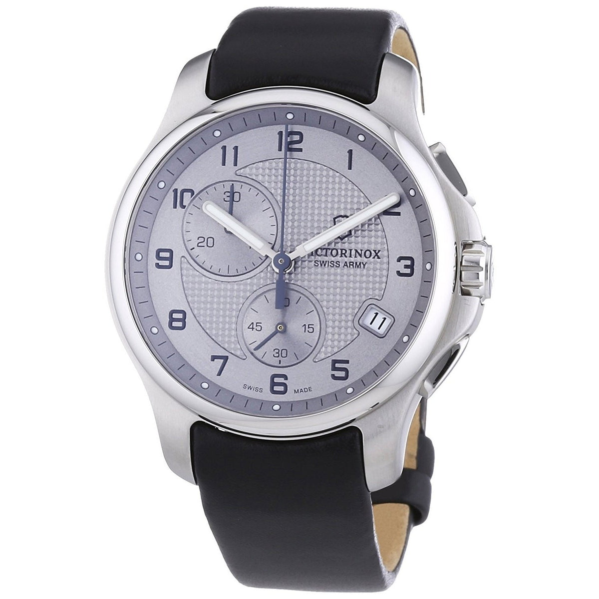 Victorinox Swiss Army Men&#39;s 241553.2 Officers Chronograph Black Leather Watch